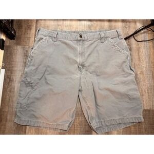 Carhartt B147 FAT Mens Gray Canvas Work Shorts Original Fit Size‎ 42 Hammer Loop